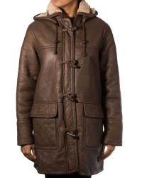 Women-Ginger Leather Coat