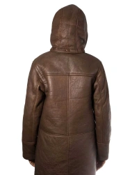 Women-Ginger Leather Coat