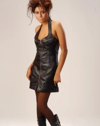 elegant-women-short Leather Dress