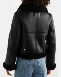 cropped-shearling Leather Jacket