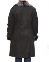 Black-Suede Leather Coat