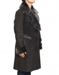 Black-Suede Leather Coat